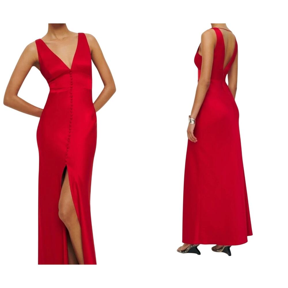 Reformation ELAINA SATIN DRESS LIPSTICK size 6 NWT